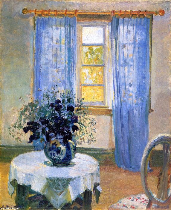 Wikioo.org - The Encyclopedia of Fine Arts - Painting, Artwork by Anna Kirstine Ancher - Interior with Clematis