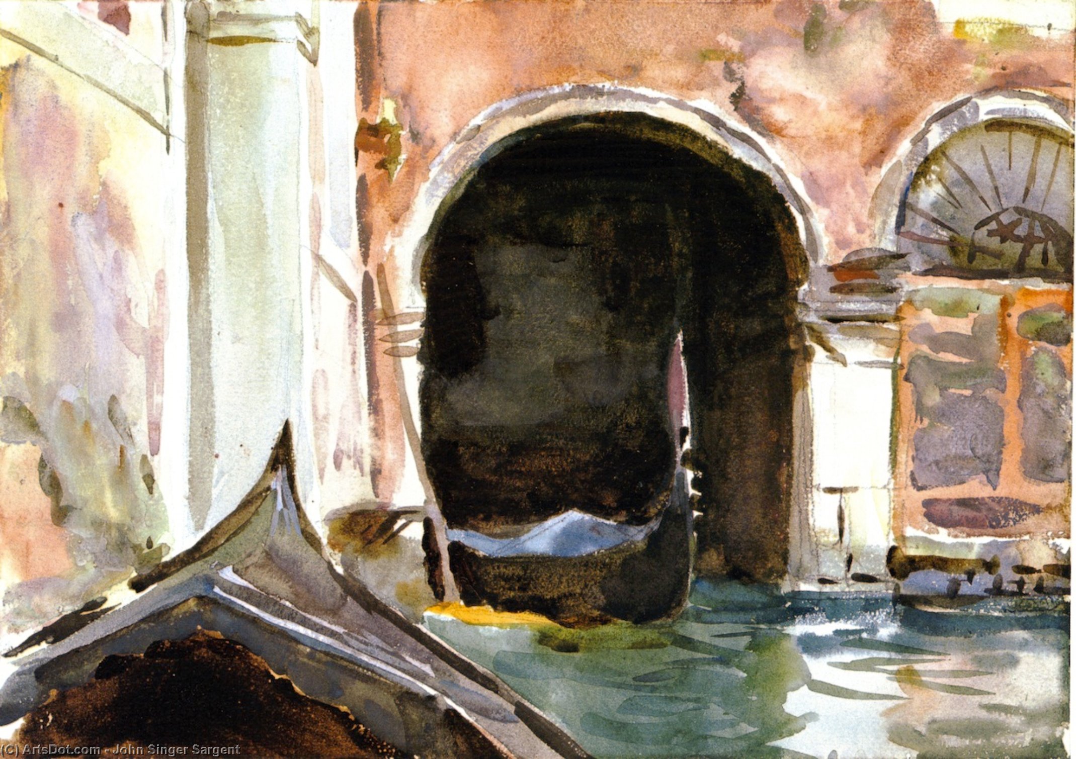 Wikioo.org - The Encyclopedia of Fine Arts - Painting, Artwork by John Singer Sargent - In Venice (also known as Rio dell'Angelo)