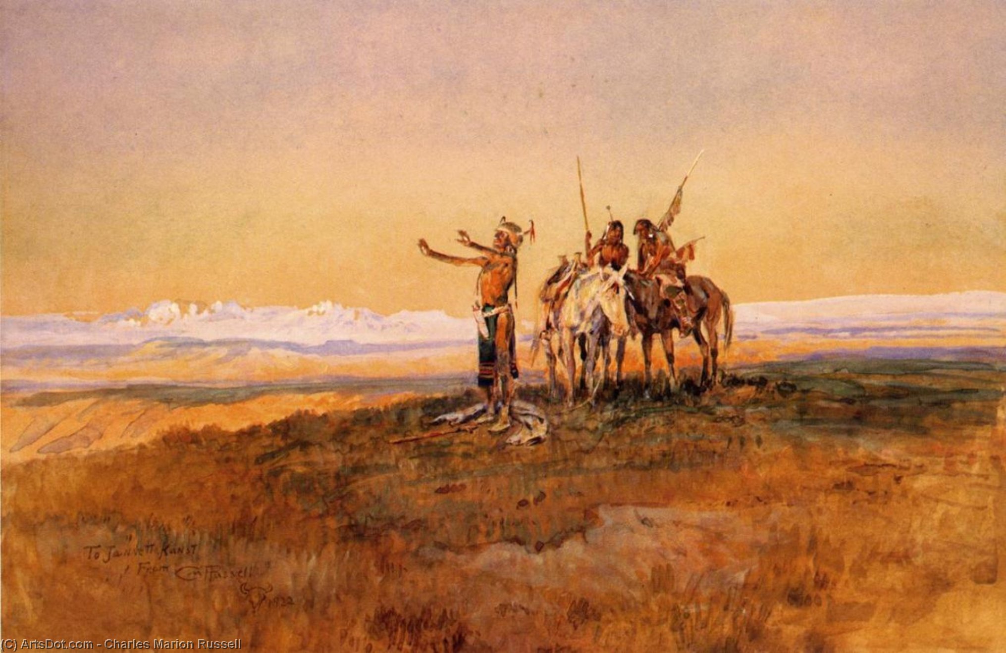 WikiOO.org - Encyclopedia of Fine Arts - Lukisan, Artwork Charles Marion Russell - Invocation to the Sun