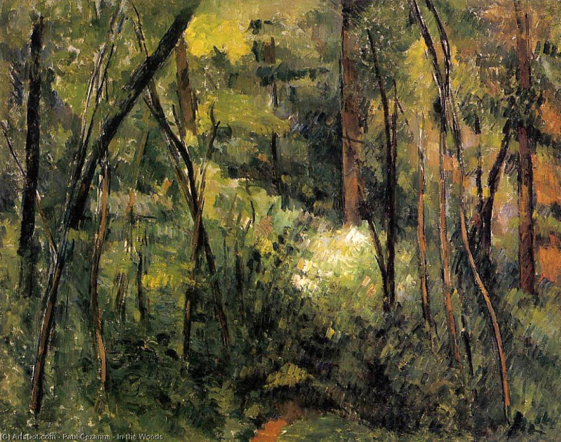 Wikoo.org - موسوعة الفنون الجميلة - اللوحة، العمل الفني Paul Cezanne - In the Woods