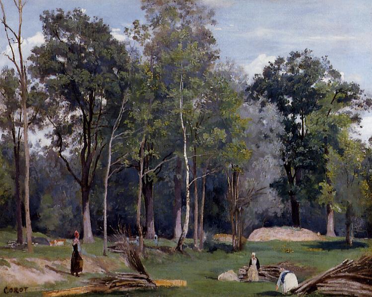 Wikioo.org - สารานุกรมวิจิตรศิลป์ - จิตรกรรม Jean Baptiste Camille Corot - In the Woods at Ville d'Avray