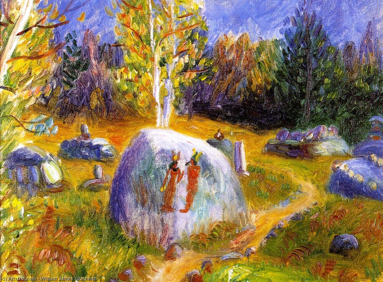 Wikioo.org - The Encyclopedia of Fine Arts - Painting, Artwork by William James Glackens - Ira and Lenna's Egyptian Burial Ground