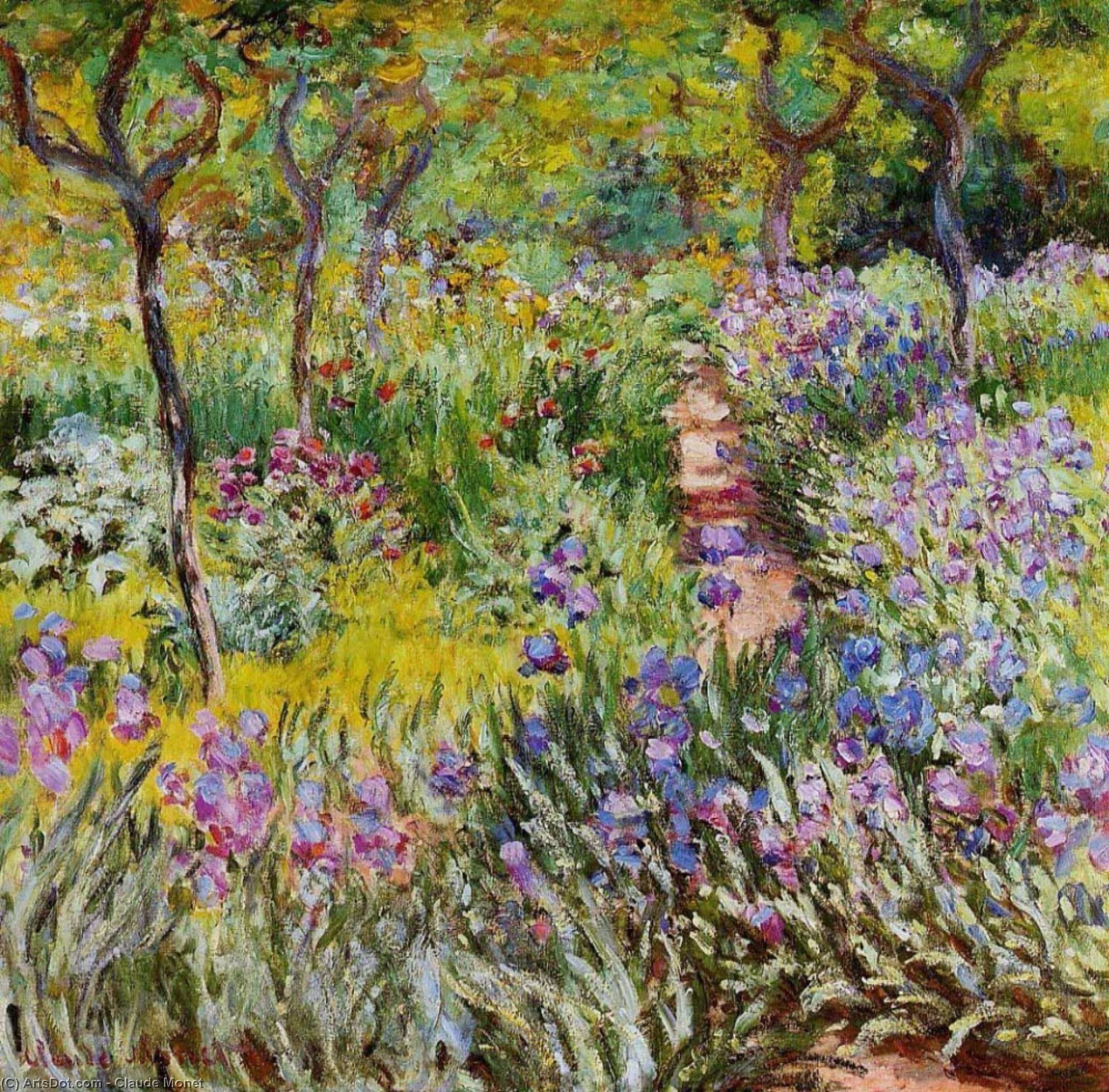 Wikioo.org - The Encyclopedia of Fine Arts - Painting, Artwork by Claude Monet - The Iris Garden at Giverny