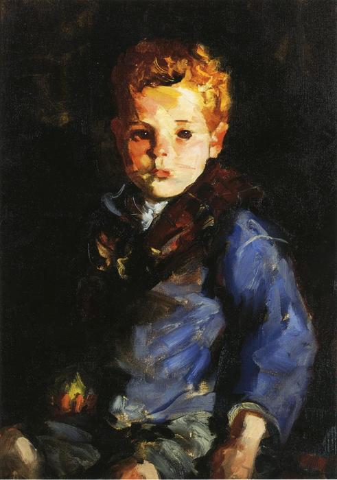 Wikioo.org - The Encyclopedia of Fine Arts - Painting, Artwork by Robert Henri - The Irish Boy in Blue Denim - Anthony Lavelle