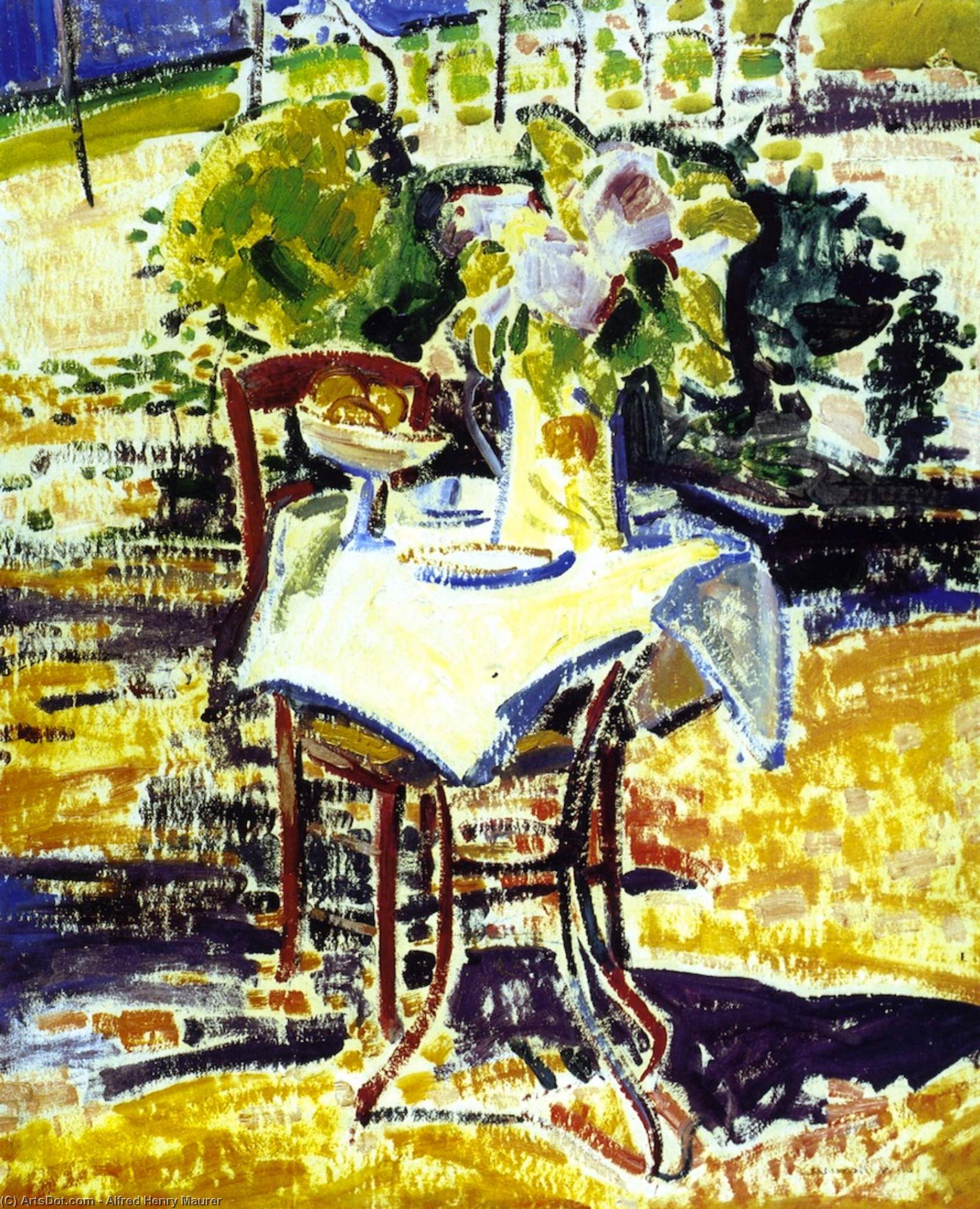 Wikioo.org - The Encyclopedia of Fine Arts - Painting, Artwork by Alfred Henry Maurer - The Iron Table