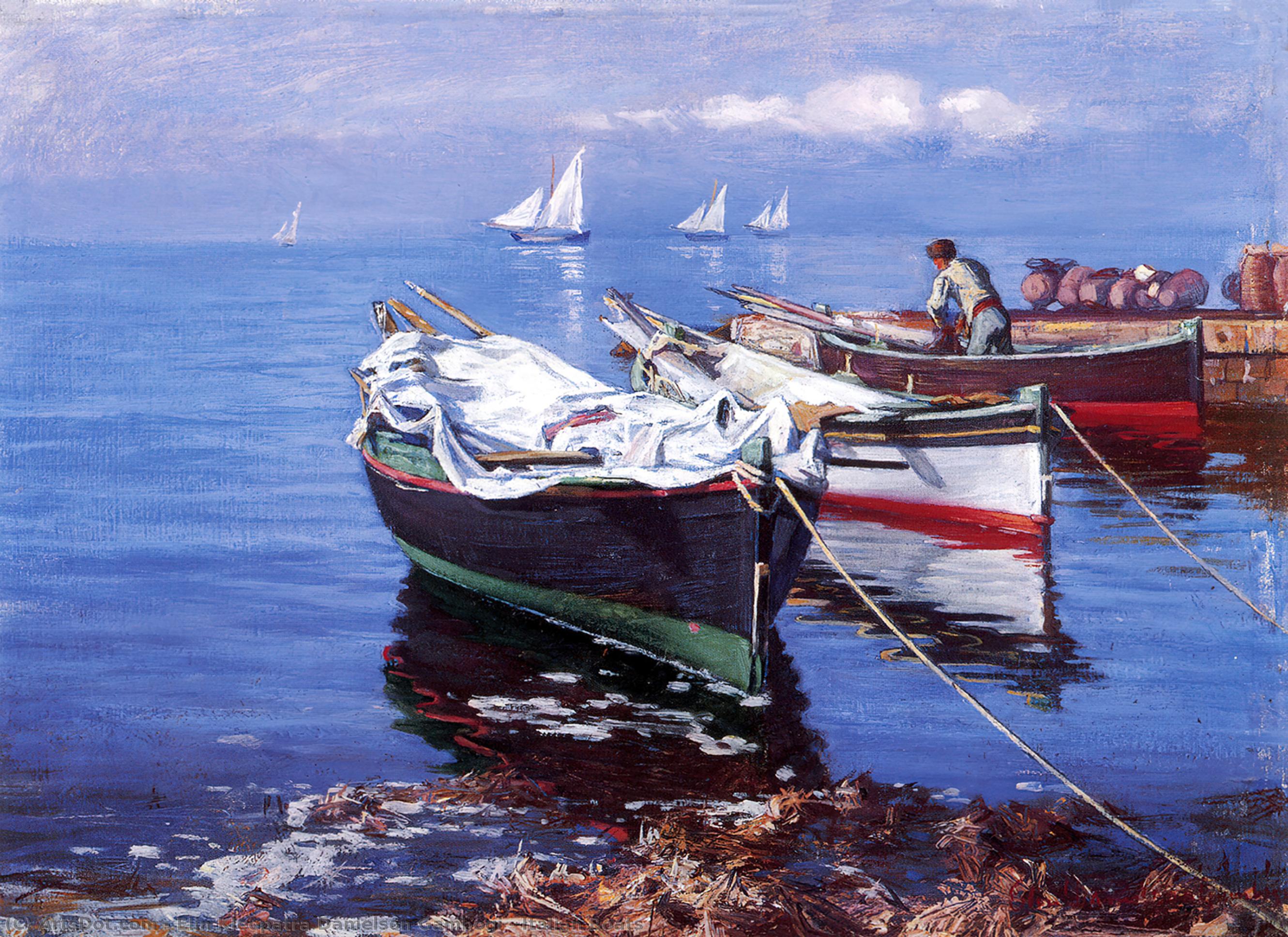 Wikoo.org - موسوعة الفنون الجميلة - اللوحة، العمل الفني Elin Kleopatra Danielson Gambogi - Italian Boats