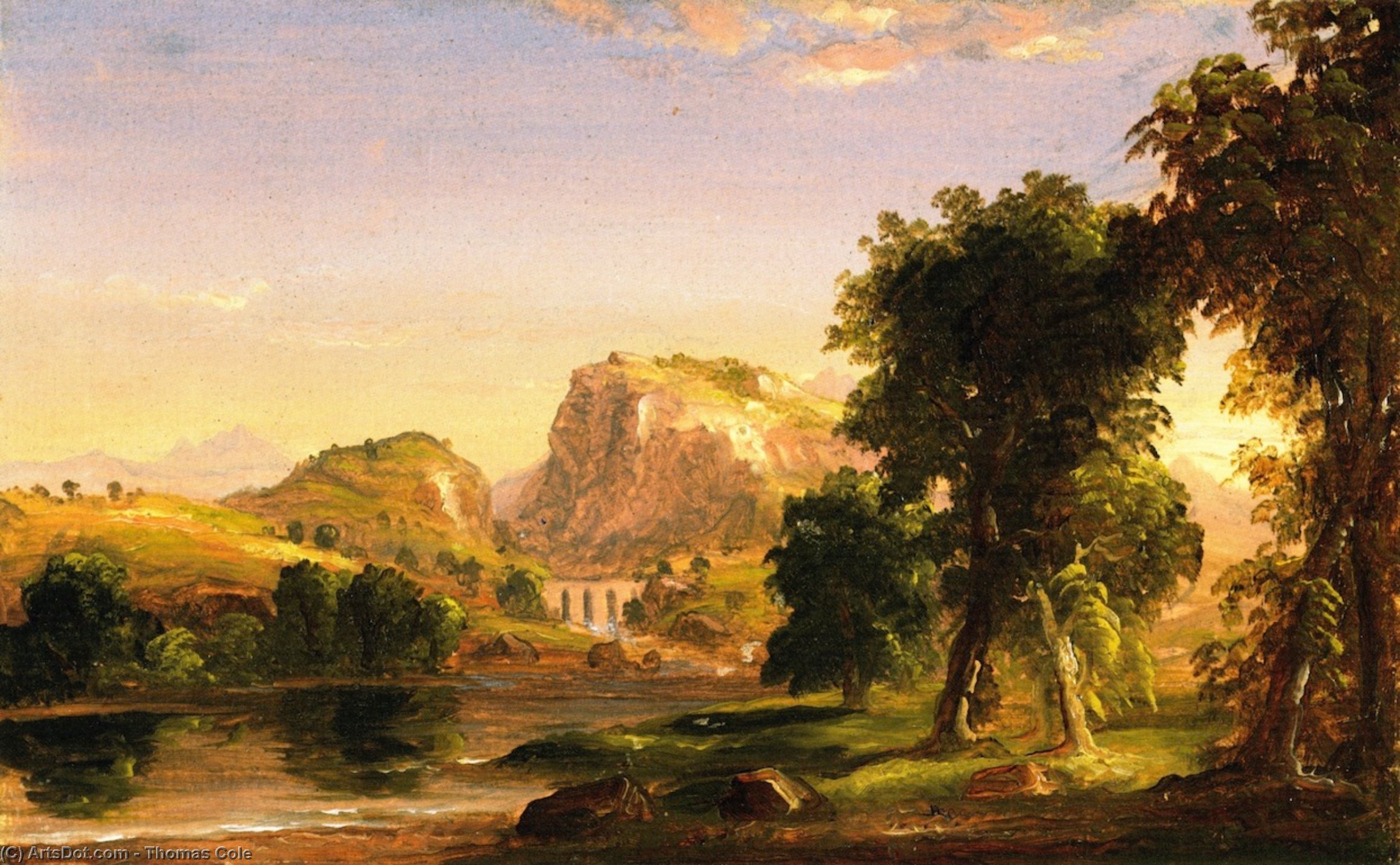 Wikioo.org - The Encyclopedia of Fine Arts - Painting, Artwork by Thomas Cole - Italian Landscape