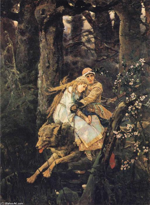 WikiOO.org - Encyclopedia of Fine Arts - Lukisan, Artwork Victor Vasnetsov - Ivan Tsarevitch Riding the Grey Wolf