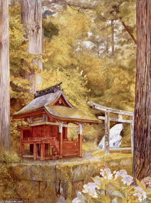 Wikioo.org - The Encyclopedia of Fine Arts - Painting, Artwork by Henry Roderick Newman - Japanese Pagoda in the Woods