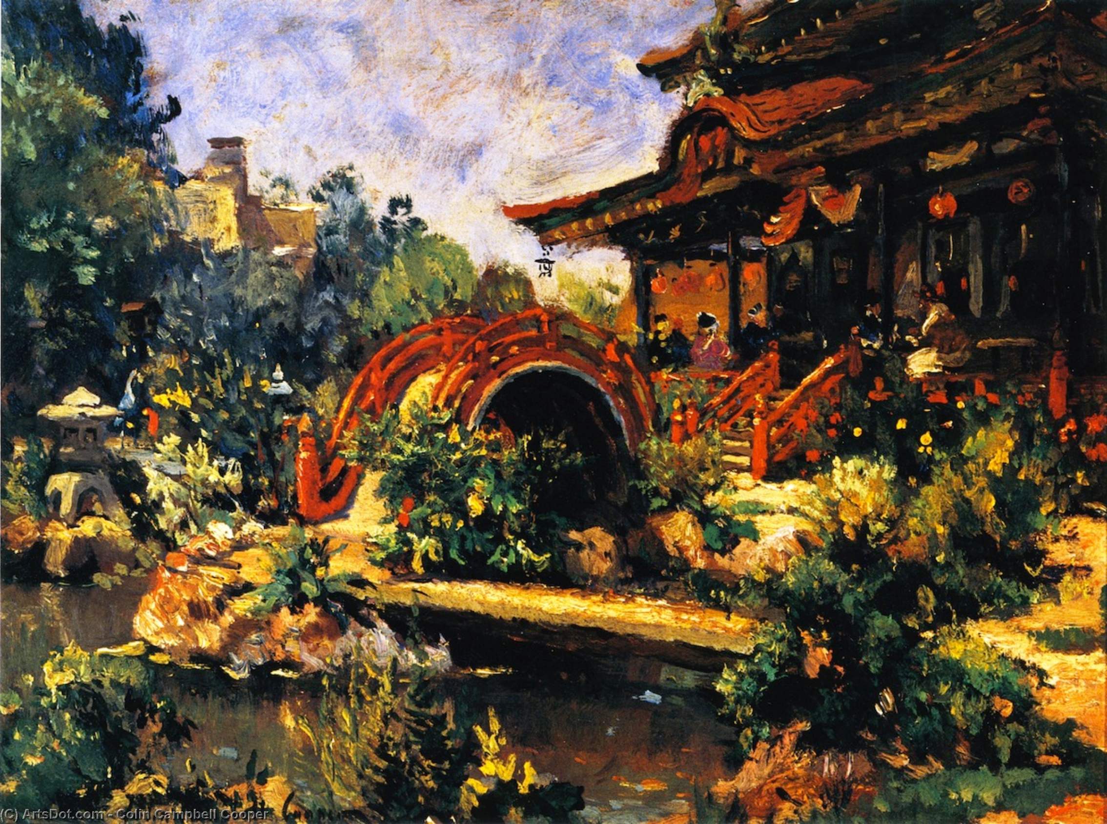 Wikioo.org - The Encyclopedia of Fine Arts - Painting, Artwork by Colin Campbell Cooper - Japanese Tea Garden