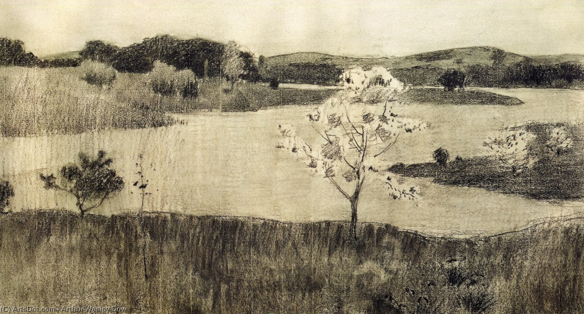WikiOO.org - Encyclopedia of Fine Arts - Schilderen, Artwork Arthur Wesley Dow - Japanese Tree in Bloom