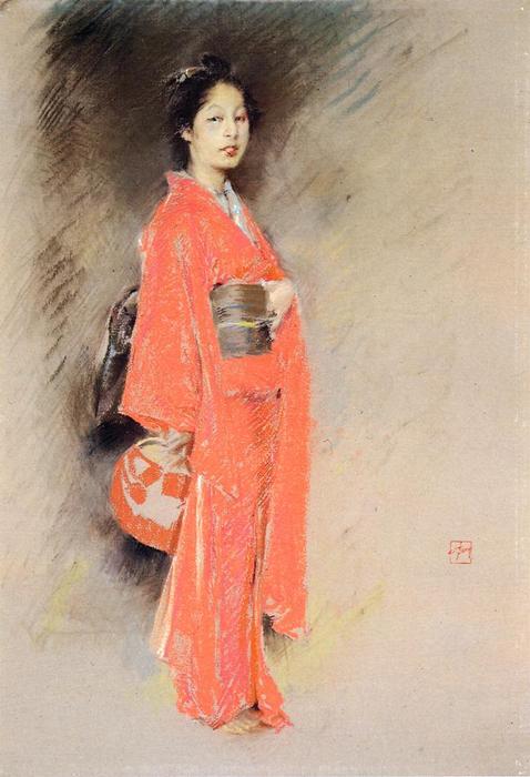 Wikioo.org - The Encyclopedia of Fine Arts - Painting, Artwork by Robert Frederick Blum - A Japanese Woman