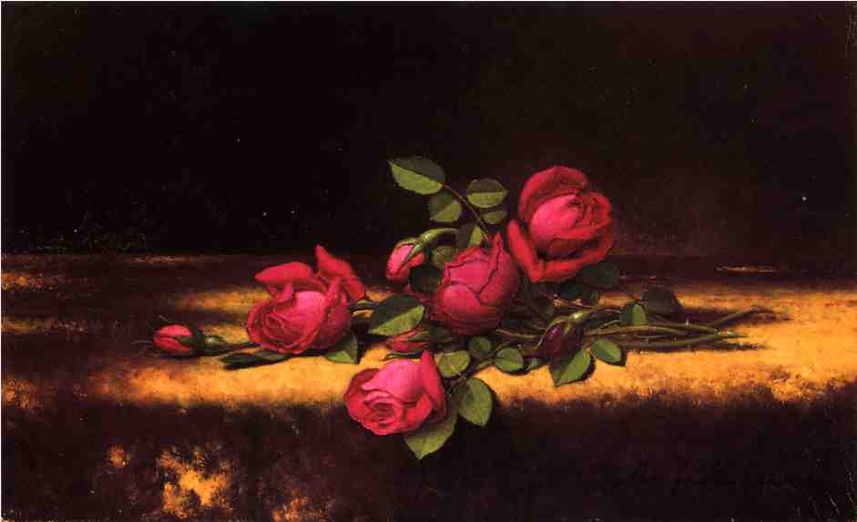 Wikioo.org – L'Enciclopedia delle Belle Arti - Pittura, Opere di Martin Johnson Heade - Jaqueminot Roses