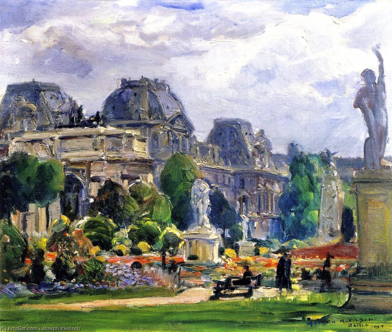 Wikioo.org - The Encyclopedia of Fine Arts - Painting, Artwork by Joseph Kleitsch - Jardin du Carrousel, Paris