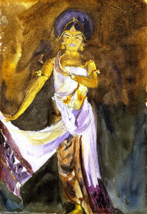 WikiOO.org - Encyclopedia of Fine Arts - Schilderen, Artwork John Singer Sargent - Javanese Dancer (sudy)