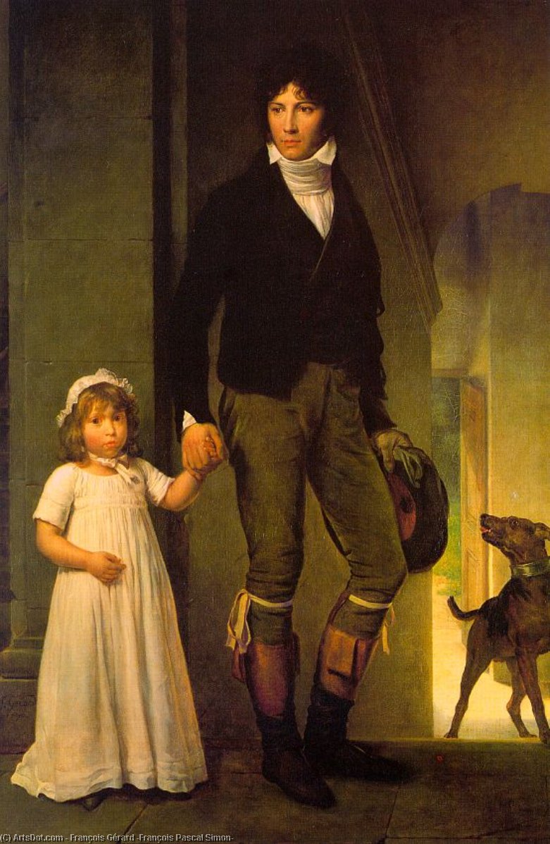 Wikioo.org - The Encyclopedia of Fine Arts - Painting, Artwork by François Gérard (François Pascal Simon) - Jean-Baptiste Isabey and his Daughter
