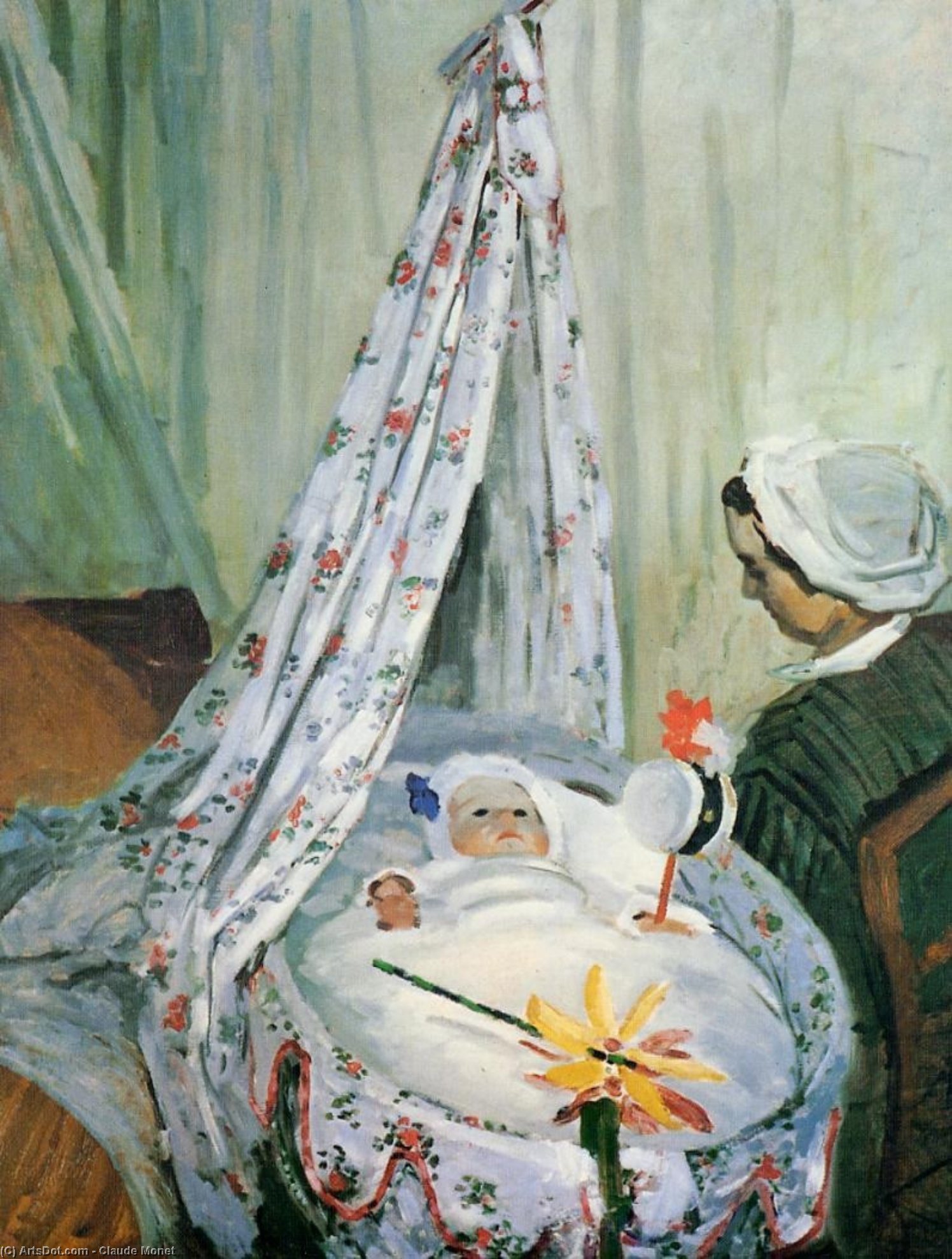WikiOO.org - אנציקלופדיה לאמנויות יפות - ציור, יצירות אמנות Claude Monet - Jean Monet in His Cradle