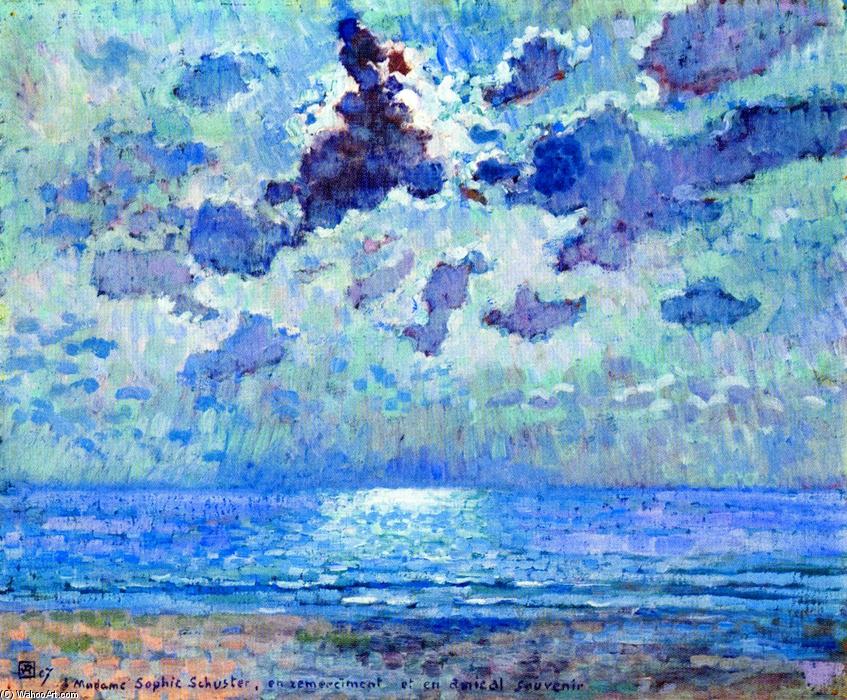 Wikioo.org - The Encyclopedia of Fine Arts - Painting, Artwork by Theo Van Rysselberghe - Jersey 1907, Moonlight