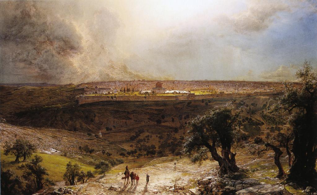 Wikioo.org – La Enciclopedia de las Bellas Artes - Pintura, Obras de arte de Frederic Edwin Church - Jerusalén desde el monte de aceitunas