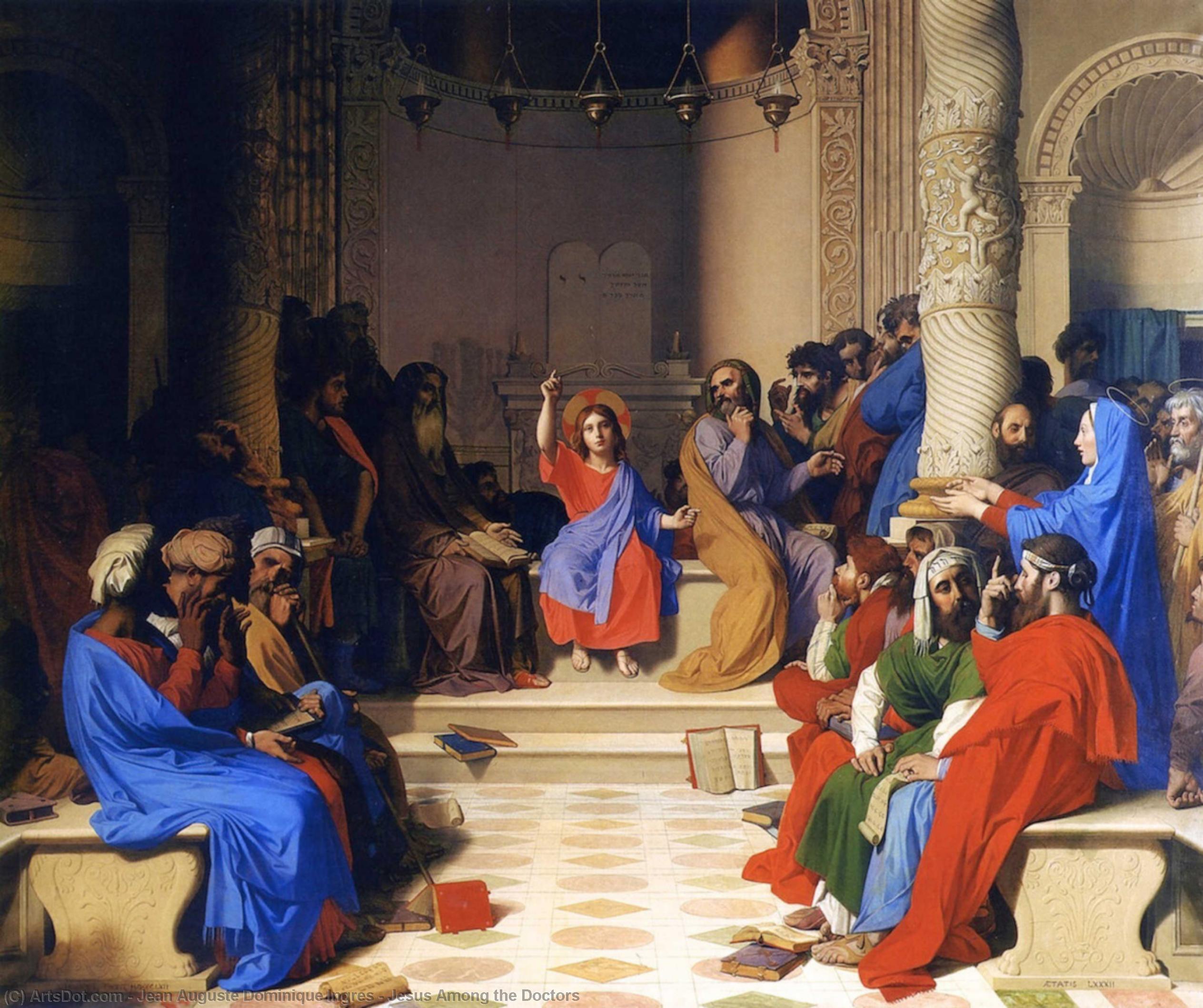 Wikioo.org – L'Encyclopédie des Beaux Arts - Peinture, Oeuvre de Jean Auguste Dominique Ingres - Jésus parmi les docteurs
