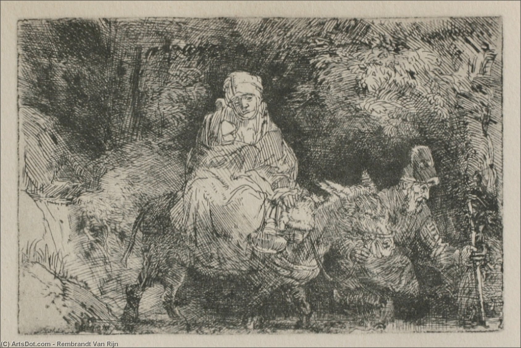 Wikioo.org - สารานุกรมวิจิตรศิลป์ - จิตรกรรม Rembrandt Van Rijn - Jesus and his Parents Returning from Jerusalem