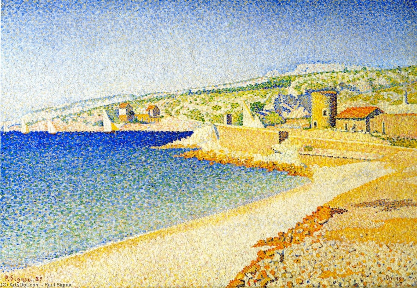 Wikioo.org - The Encyclopedia of Fine Arts - Painting, Artwork by Paul Signac - The Jetty, Cassis, Opus 198