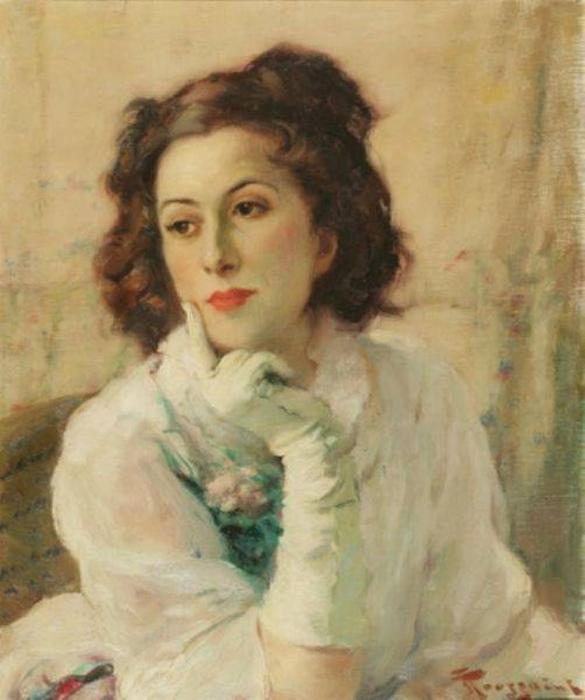 Wikioo.org - The Encyclopedia of Fine Arts - Painting, Artwork by Fernand Toussaint - Jeune femme rêveuse
