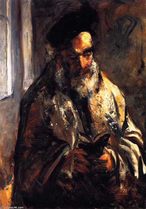 Wikioo.org - The Encyclopedia of Fine Arts - Painting, Artwork by Lesser Ury - A Jewish Man in His Prayer Shawl