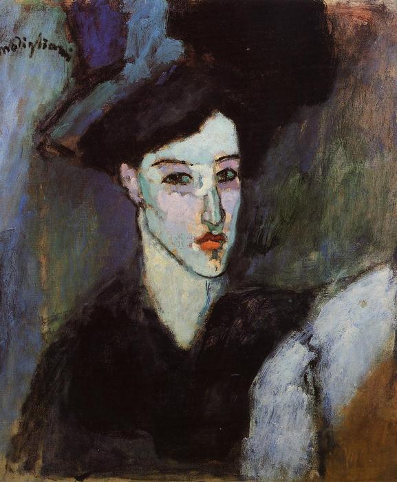 Wikioo.org – L'Enciclopedia delle Belle Arti - Pittura, Opere di Amedeo Modigliani - La donna ebrea anche  nota  come  Antartico  Ebrea