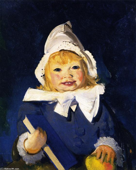 Wikioo.org – L'Enciclopedia delle Belle Arti - Pittura, Opere di George Wesley Bellows - jean con blu libro e mela