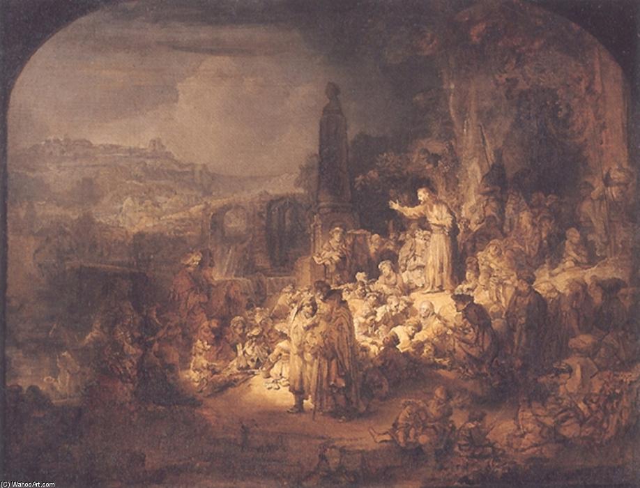 Wikioo.org – La Enciclopedia de las Bellas Artes - Pintura, Obras de arte de Rembrandt Van Rijn - Juan el Bautista que predica