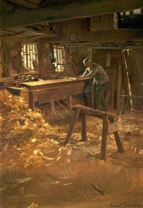 Wikioo.org - The Encyclopedia of Fine Arts - Painting, Artwork by Ernest Townsend - The Joiner