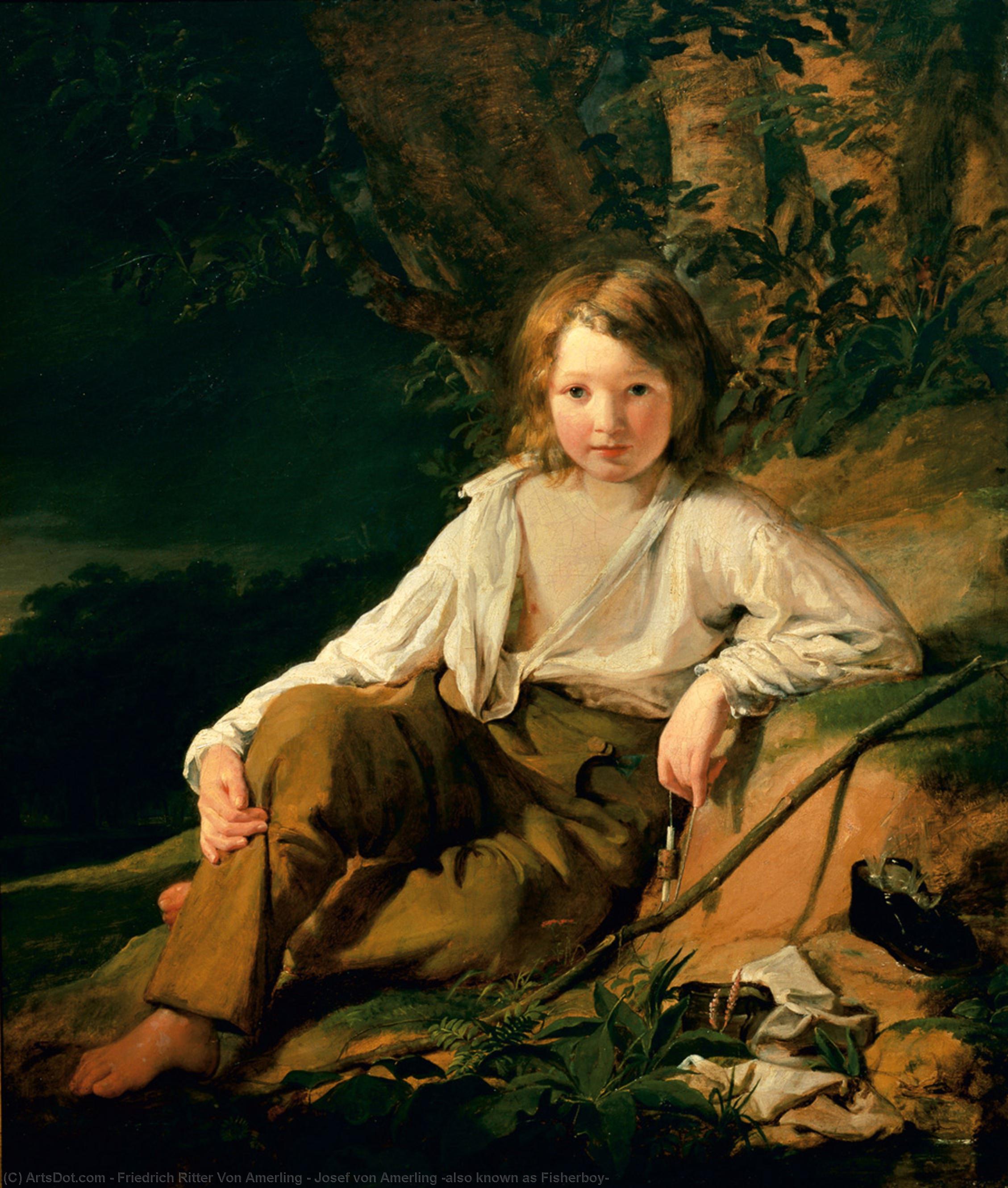 Wikioo.org – L'Encyclopédie des Beaux Arts - Peinture, Oeuvre de Friedrich Ritter Von Amerling - josef von amerling ( également connu sous le nom fisherboy )