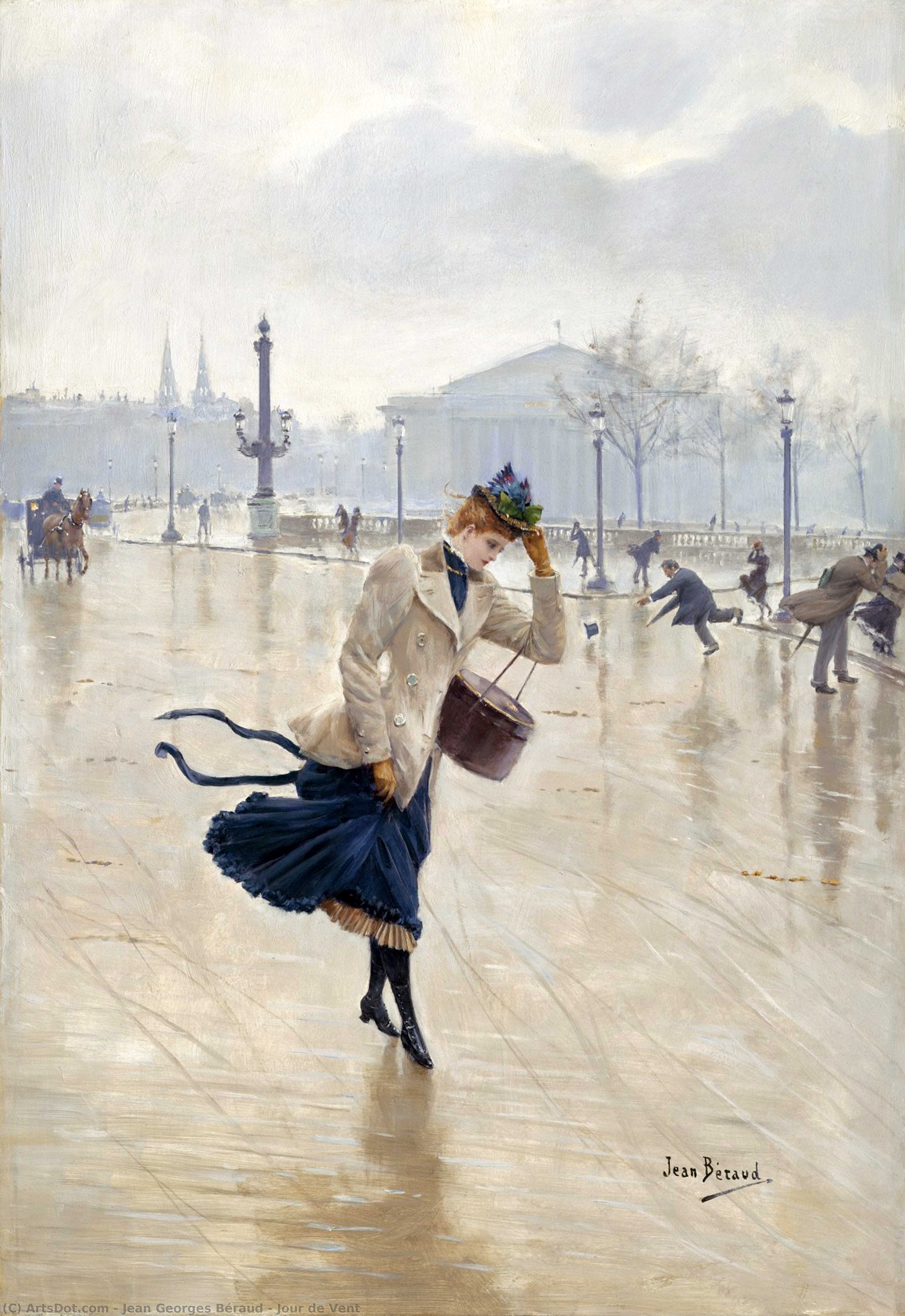 Wikioo.org - The Encyclopedia of Fine Arts - Painting, Artwork by Jean Georges Béraud - Jour de Vent