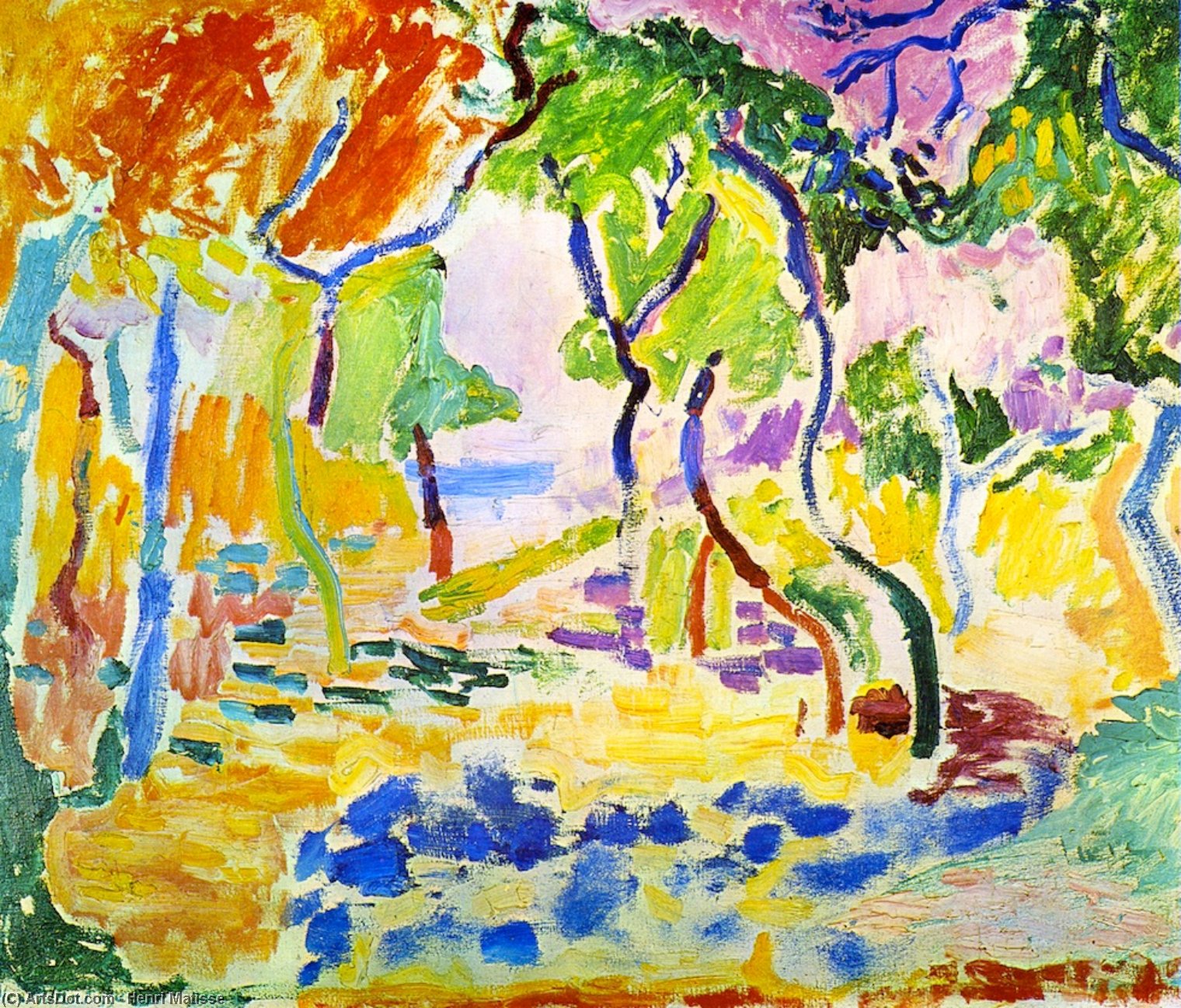 Wikoo.org - موسوعة الفنون الجميلة - اللوحة، العمل الفني Henri Matisse - The Joy of Life (study)