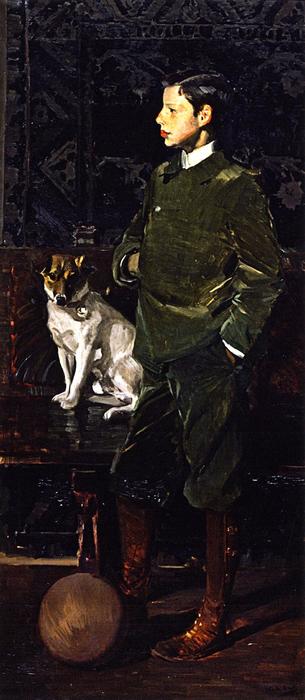 Wikioo.org - The Encyclopedia of Fine Arts - Painting, Artwork by Joaquin Sorolla Y Bastida - Juaquín Sorolla Garcia and His Dog