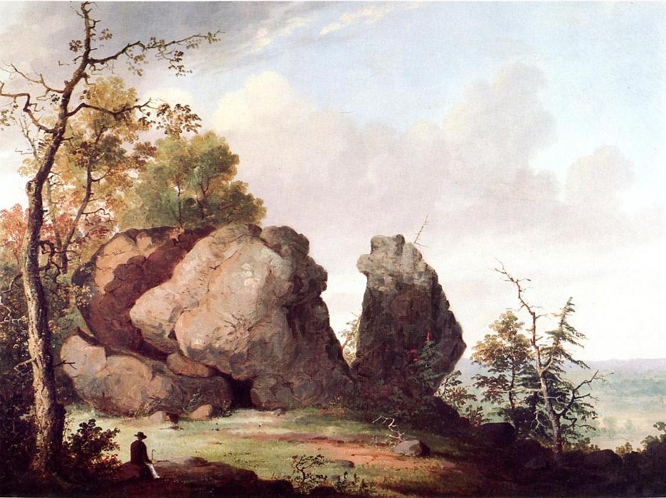 Wikioo.org - The Encyclopedia of Fine Arts - Painting, Artwork by George Henry Durrie - Judges Cave, West Rock, New Haven