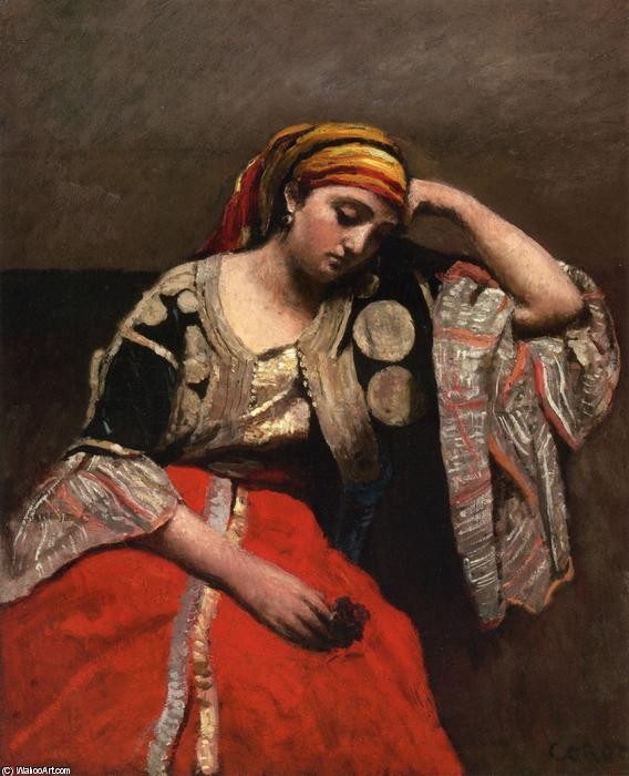 Wikioo.org - The Encyclopedia of Fine Arts - Painting, Artwork by Jean Baptiste Camille Corot - Juive d'Alger (also known as L'Italienne)