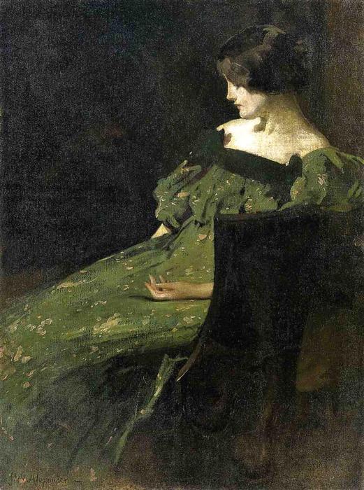Wikioo.org – La Enciclopedia de las Bellas Artes - Pintura, Obras de arte de John White Alexander - Juliette ( también conocida como el verde Chica )