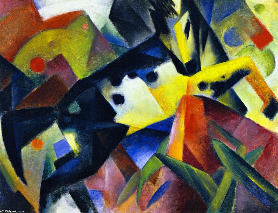 Wikioo.org - The Encyclopedia of Fine Arts - Painting, Artwork by Franz Marc - Jumping Horse (also known as Picture with Horse)