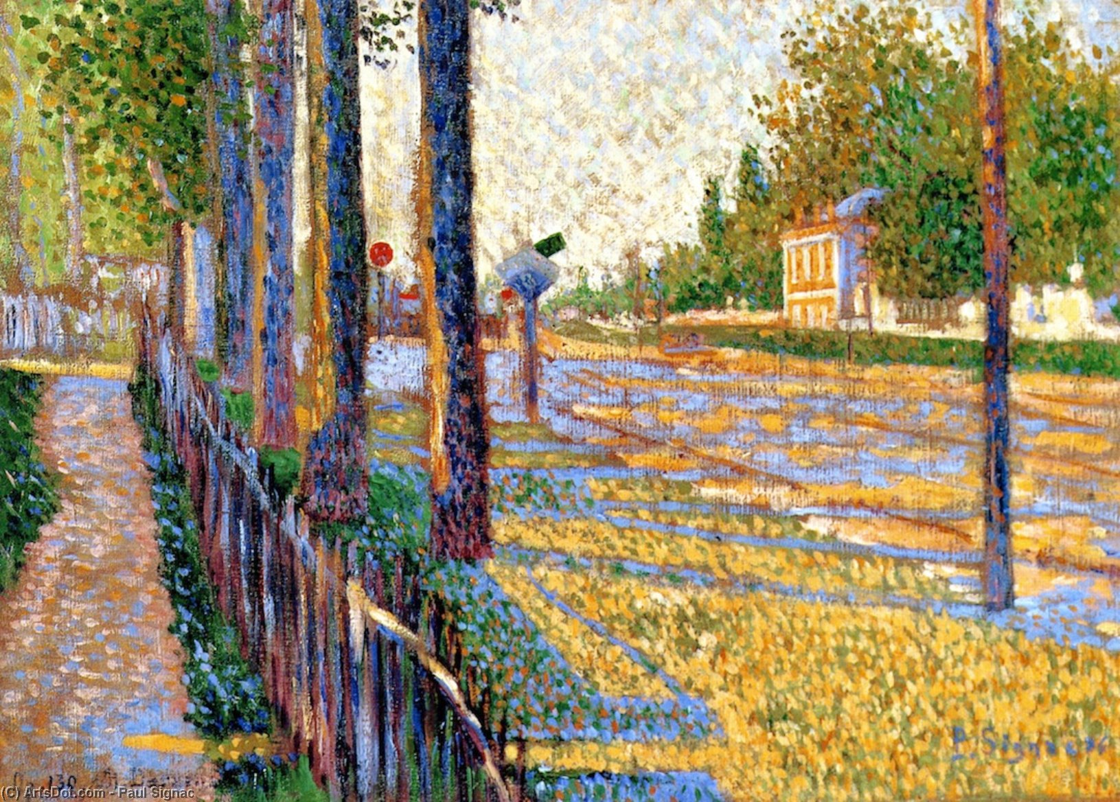 Wikioo.org - The Encyclopedia of Fine Arts - Painting, Artwork by Paul Signac - The Junction at Bois-Columbes