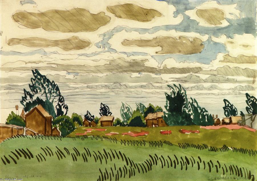 WikiOO.org - Encyclopedia of Fine Arts - Målning, konstverk Charles Ephraim Burchfield - June Clouds