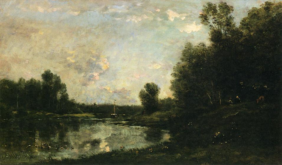 Wikioo.org - The Encyclopedia of Fine Arts - Painting, Artwork by Charles François Daubigny - A June Day