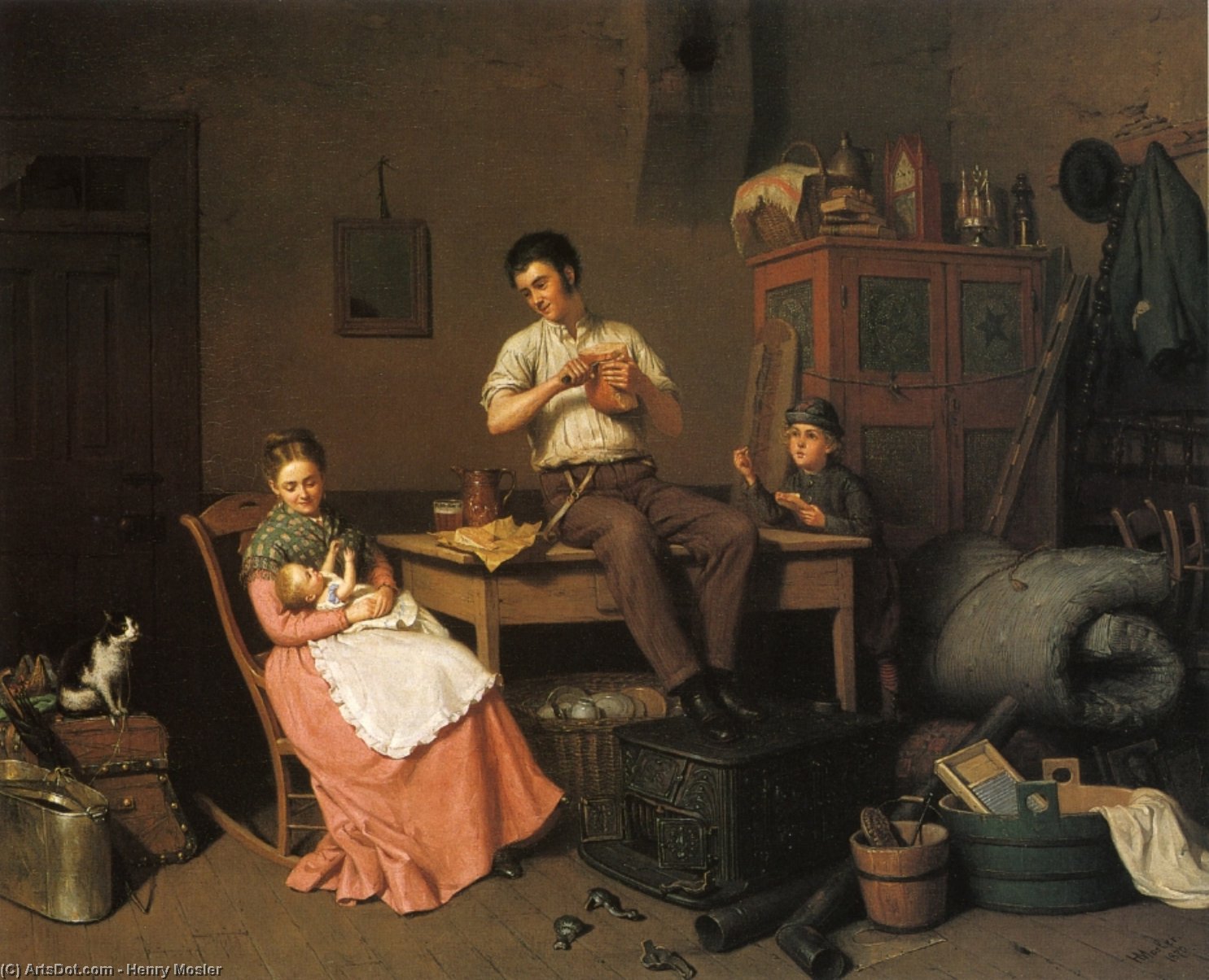 WikiOO.org - Encyclopedia of Fine Arts - Malba, Artwork Henry Mosler - Just Moved