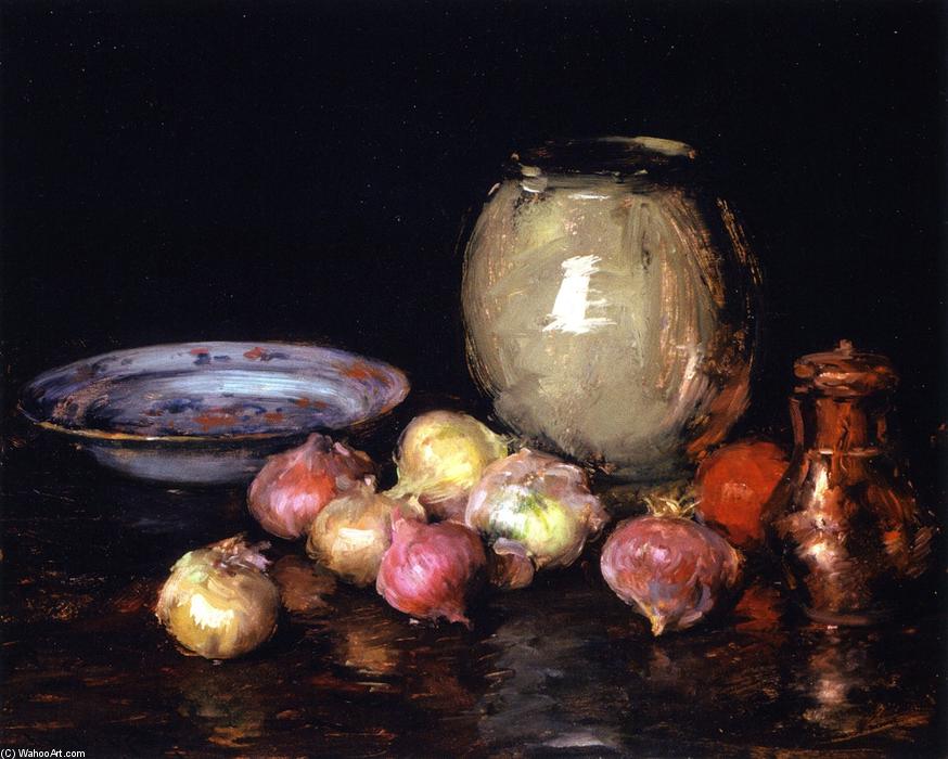 Wikioo.org - The Encyclopedia of Fine Arts - Painting, Artwork by William Merritt Chase - Just Onions (also known as Still LIfe - Onions, Onions)