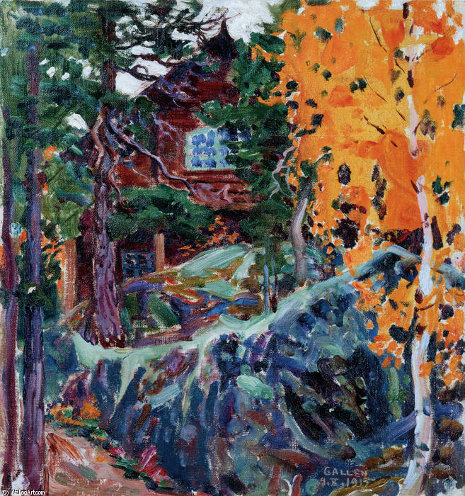 WikiOO.org - Encyclopedia of Fine Arts - Maleri, Artwork Akseli Gallen Kallela - Kalela in Autumn