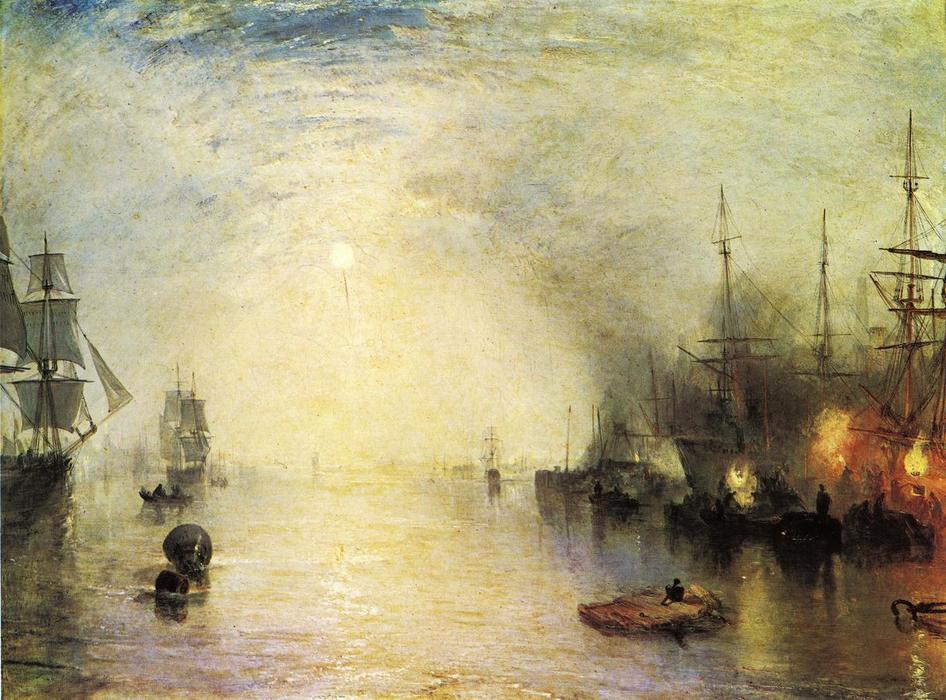 Wikioo.org - The Encyclopedia of Fine Arts - Painting, Artwork by William Turner - Keelmen Heaving in Coals by Night