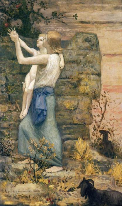 Wikioo.org - The Encyclopedia of Fine Arts - Painting, Artwork by Pierre Puvis De Chavannes - The Keeper of Goats