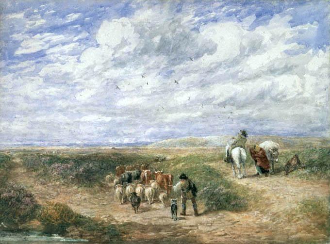 Wikioo.org - The Encyclopedia of Fine Arts - Painting, Artwork by David Cox - Keep the Left Road