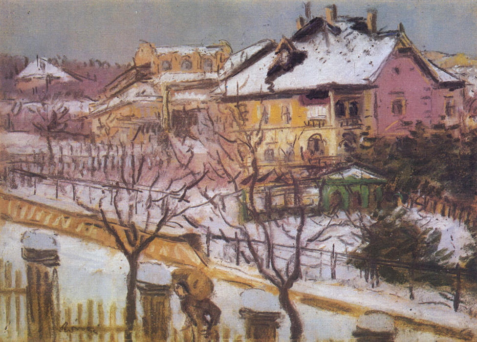 Wikioo.org - The Encyclopedia of Fine Arts - Painting, Artwork by Jozsef Rippl Ronai - The Kelenhegyistrabbe in winter
